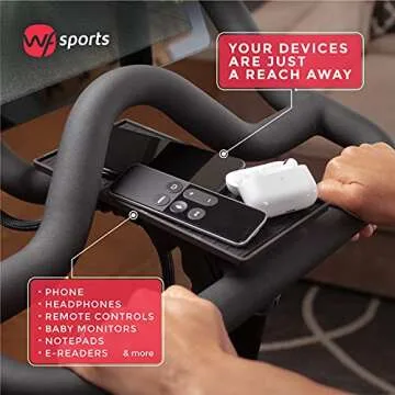 WF Sports Original SureMountPro Made for Peloton Phone Holder System | Premier Peloton Bike Accessories | Large Peloton Compatible Cell Phone Mount Tray for Bike and Bike+ Plus