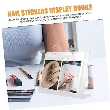 FOMIYES Nail Art Sticker Storage Book 5 Color Options for Sticker Display Nail Decal Collecting Album Easy Access
