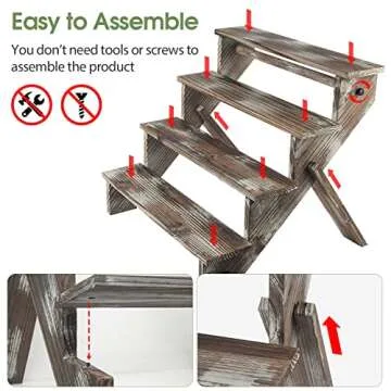 Rustic Wood Display Stand with Easy Storage Bag for Events