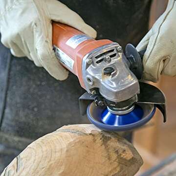 King Arthur's Tools Patented Round Extreme Purple Holey Galahad Tungsten Carbide Disc for Woodworking, Shaping, and Smoothing, 7/8” Bore, Fits most Standard 4 1/2", 115-125mm Angle Grinders #47854 REP