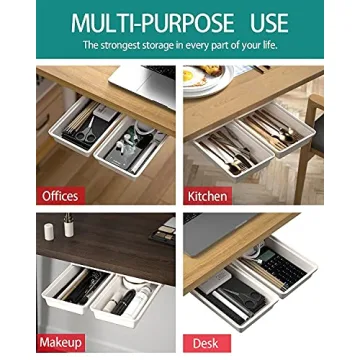 SVNNELP Under Desk Drawer Organizer for Tidy Workspaces