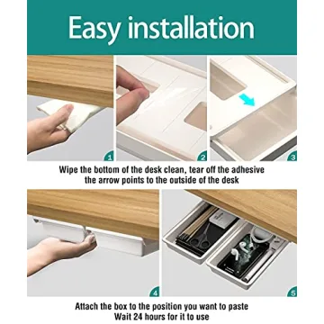 SVNNELP Under Desk Drawer Organizer for Tidy Workspaces
