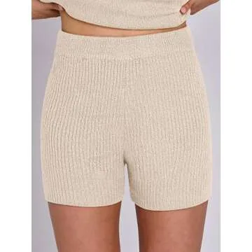 ANRABESS Women's Comfortable 2 Piece Summer Set in Beige