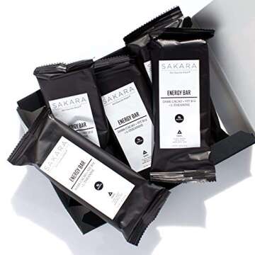 Dark Chocolate Energy Bars, Vegan Hemp Protein Bars with Vitamin B12, (6-Pack)