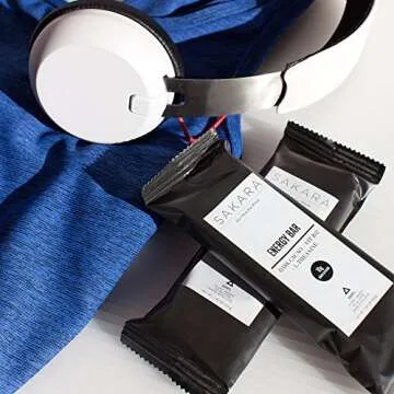 Dark Chocolate Energy Bars, Vegan Hemp Protein Bars with Vitamin B12, (6-Pack)