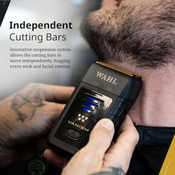 Wahl Professional 5 Star Vanish Shaver Cordless with Pop Foil Bars Ergonomic Design 100 Min Runtime Lithium Ion Battery