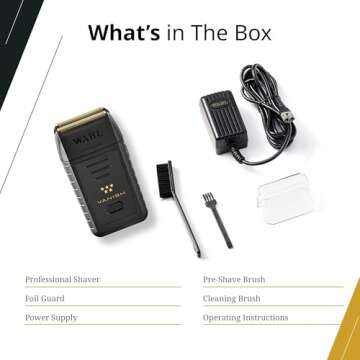 Wahl Professional 5 Star Vanish Shaver Cordless with Pop Foil Bars Ergonomic Design 100 Min Runtime Lithium Ion Battery