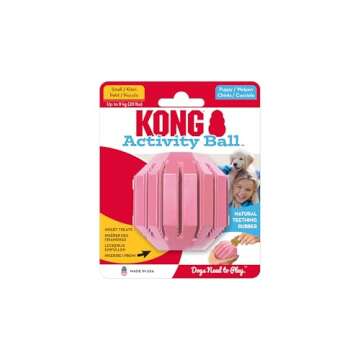 KONG Puppy Activity Ball - Soft & Durable Natural Puppy Rubber Dog Toy - Chew Toy for Teething Puppi...