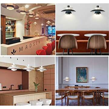 TQQT Indoor Lighting Fixtures Pendant Light,Hanging Light Fixture, Mid Centur,y Colorful Led Suspend Lamp Dining Room Living Room (White,15.8inch)