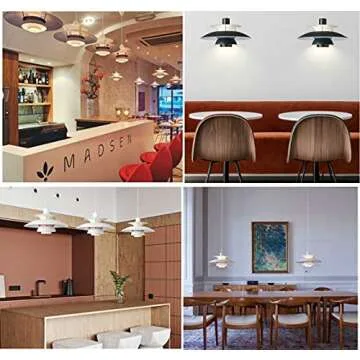 TQQT Indoor Lighting Fixtures Pendant Light,Hanging Light Fixture, Mid Centur,y Colorful Led Suspend Lamp Dining Room Living Room (White,15.8inch)