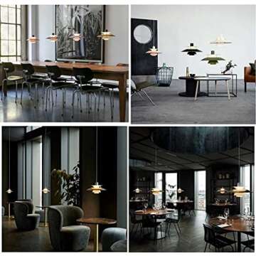 TQQT Indoor Lighting Fixtures Pendant Light,Hanging Light Fixture, Mid Centur,y Colorful Led Suspend Lamp Dining Room Living Room (White,15.8inch)