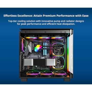 MONTECH HyperFlow ARGB 360 - AIO CPU Liquid Cooler, Intel&AMD Compatible, Chart-Topping Performance,...