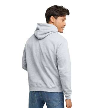 Hanes Men's Pullover EcoSmart Hooded Sweatshirt, ash, Large