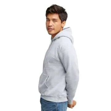Hanes Men's Pullover EcoSmart Hooded Sweatshirt, ash, Large