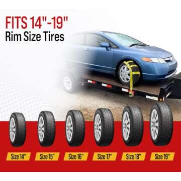 Durable Mytee Tow Dolly Wheel Net Straps 4 Pack