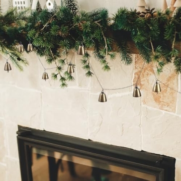 MorningRo Christmas Bells Garland - 2 Pcs 7 ft Vintage Jingle Bells for Festive Joy