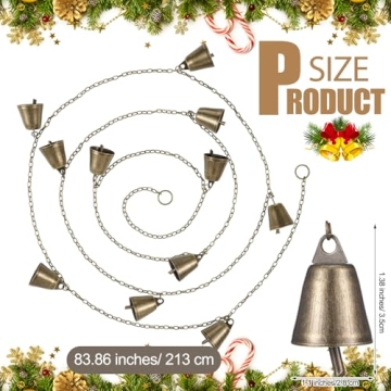 MorningRo Christmas Bells Garland Vintage Style for Homes