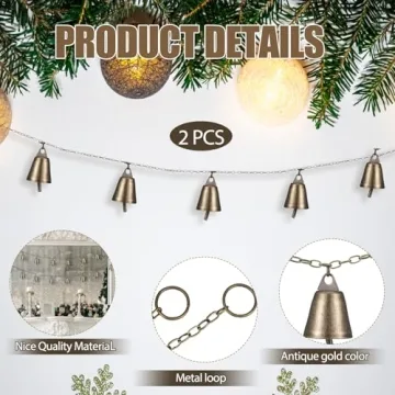 MorningRo Christmas Bells Garland Vintage Style for Homes