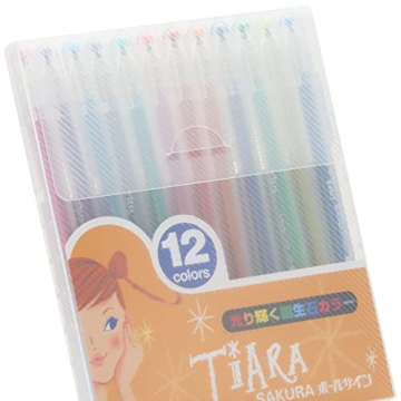 Sakura Glitter Gel Pens Vibrant 12 Color Set for Art