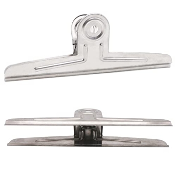 Extra Large Bull Clips - 2 Pack Jumbo Stainless Steel Clips 12 Inch for Art and More