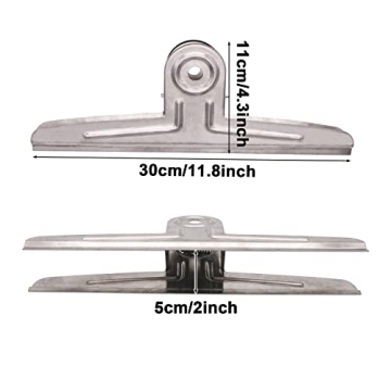 Durable Jumbo Stainless Steel Clips 12 Inch 2 Pack