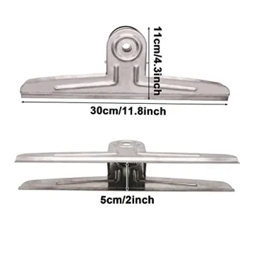 Durable Jumbo Stainless Steel Clips 12 Inch 2 Pack
