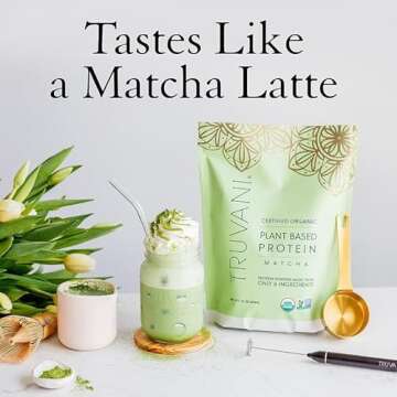 Truvani Vegan Pea Protein Powder | Matcha | 20g Organic Plant Based Protein | 20 Servings | Keto | Gluten & Dairy Free | Low Carb | No Added Sugar