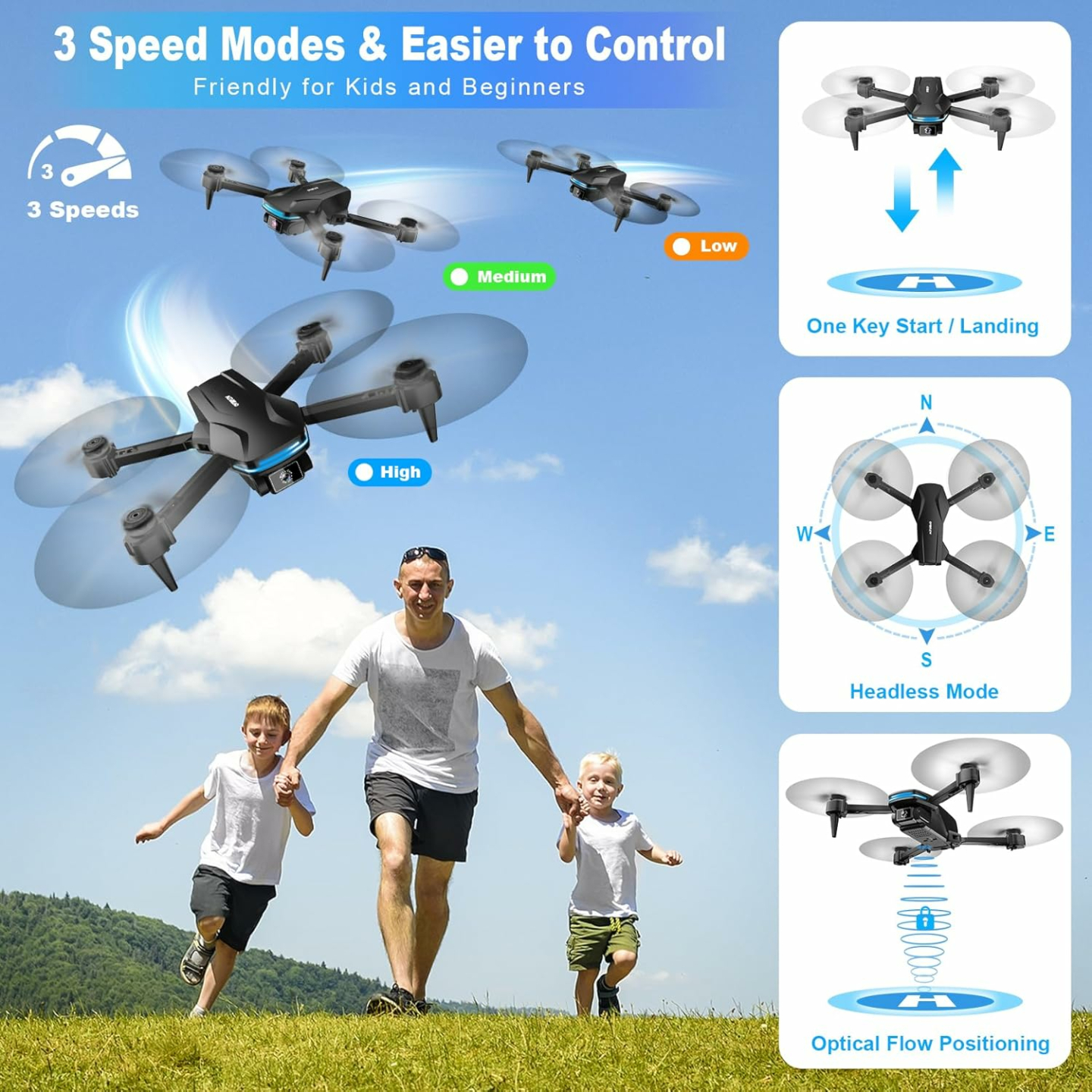 1080P HD Foldable Drone with Voice Control