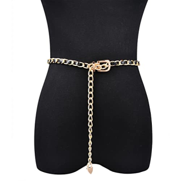 D.Bella Gold Chain Belt Elegant Waist Accessory for Women