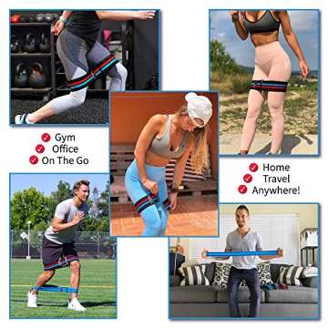 The Better Band: Glute, Squat, Booty, Unique Fabric Resistance Band, Adjustable, Non-Slip, Comfortable for Leg, Hip, Core, Pilates, Yoga, Therapy, Fitness & Home Workout (Medium, Blue-Blue)