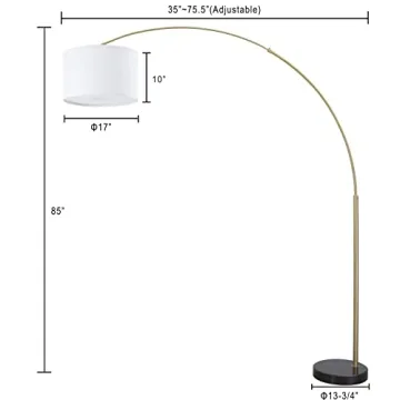 Major-Q 81" Elegant Arc Floor Lamp with Marble Base