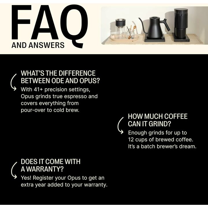 Fellow Opus Conical Burr Coffee Grinder - Matte Black