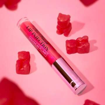 Too Faced Lip Injection Maximum Plump Extra Strength Lip Plumper Gloss | Hydrating + Plumping, 0.14 Fl Oz, Yummy Bear