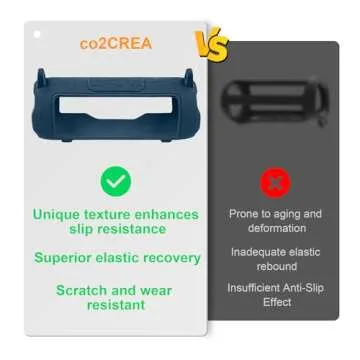 co2CREA Silicone Case for JBL Flip 7 Portable Waterproof Speaker, Portable Travel Soft Cover with Shoulder Strap, Protective Skin Case (Blue)