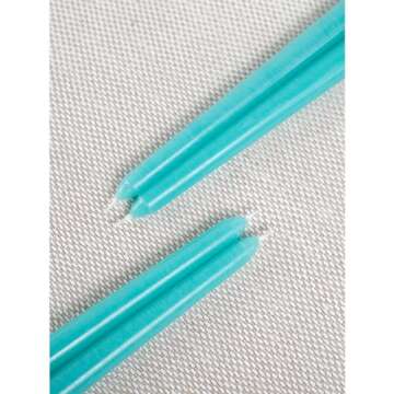 CANDWAX 10 inch Taper Candles Set of 12 - Dripless Taper Candles and Unscented Candlesticks - Perfect as Dinner Candles and Household Candles - Turquoise Candle