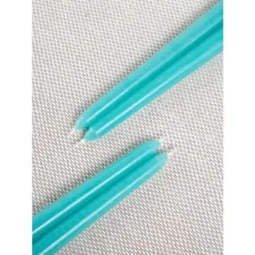 CANDWAX 10 inch Taper Candles Set of 12 - Dripless Taper Candles and Unscented Candlesticks - Perfect as Dinner Candles and Household Candles - Turquoise Candle