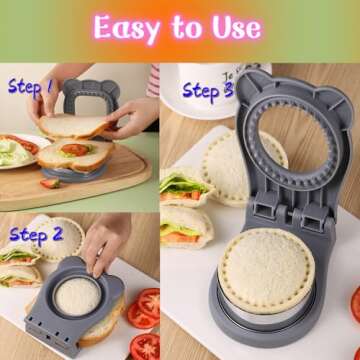 BOSIDETOOL Sandwich Cutter for Crustless Kid-Friendly Lunches