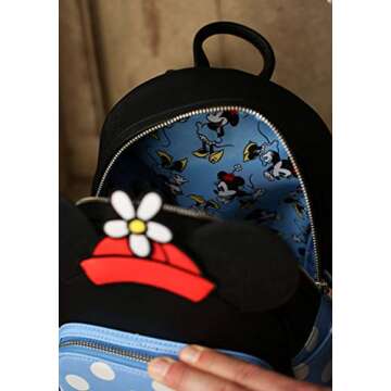 Loungefly Women's Backpack, Minnie Mouse Retro Polka Dot, Medium