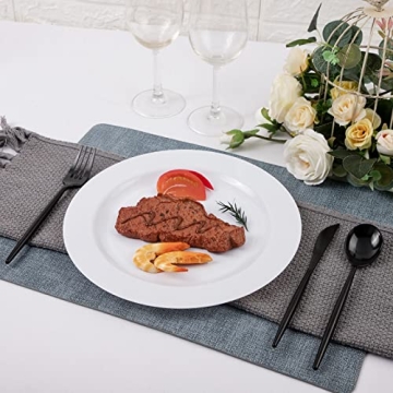 Supernal 180pcs Black Plastic Silverware Set for Events