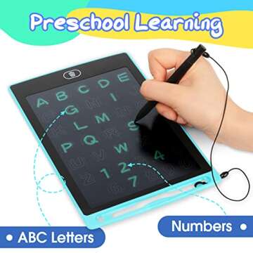 ABC Learning for Toddlers, Montessori Alphabet Number Tracing Toys, Handwriting Practice for Preschool 4 5 6 Years Old Kids, LCD Writing Tablet, Letter Tools Educational Learning Toys