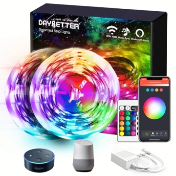 DAYBETTER 49.2 ft Smart LED Strip Lights Music Sync Color Changing