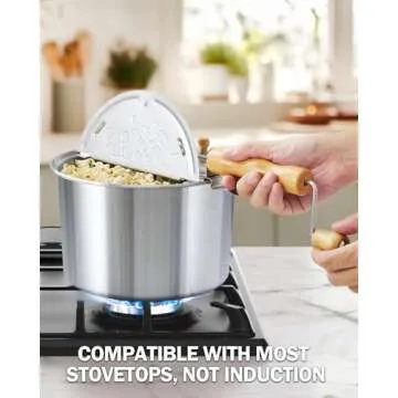 Cook N Home Stovetop Popcorn Popper - Induction Ready, 6 Quart