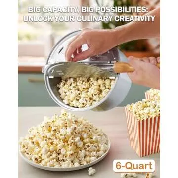 Cook N Home 6 Quart Stovetop Popcorn Popper for Induction