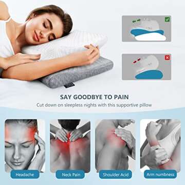 ZAMAT Adjustable Cervical Memory Foam Pillow for Pain Relief, Orthopedic Neck Pillows