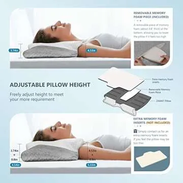 ZAMAT Adjustable Cervical Memory Foam Pillow for Pain Relief