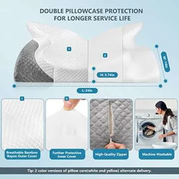 ZAMAT Adjustable Cervical Memory Foam Pillow for Pain Relief