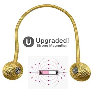 IHClink Window Curtain Tiebacks Clips VS Strong Magnetic Tie Band Home Office Decorative Drapes Weave Holdbacks Holders European Style 1 Pair