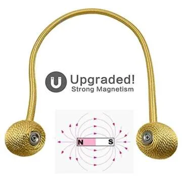 IHClink Window Curtain Tiebacks Clips VS Strong Magnetic Tie Band Home Office Decorative Drapes Weave Holdbacks Holders European Style 1 Pair