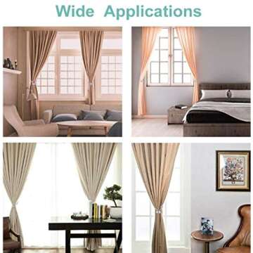 IHClink Window Curtain Tiebacks Clips VS Strong Magnetic Tie Band Home Office Decorative Drapes Weave Holdbacks Holders European Style 1 Pair