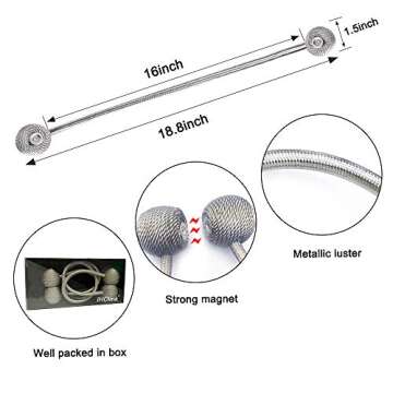 IHClink Window Curtain Tiebacks Clips VS Strong Magnetic Tie Band Home Office Decorative Drapes Weave Holdbacks Holders European Style 1 Pair